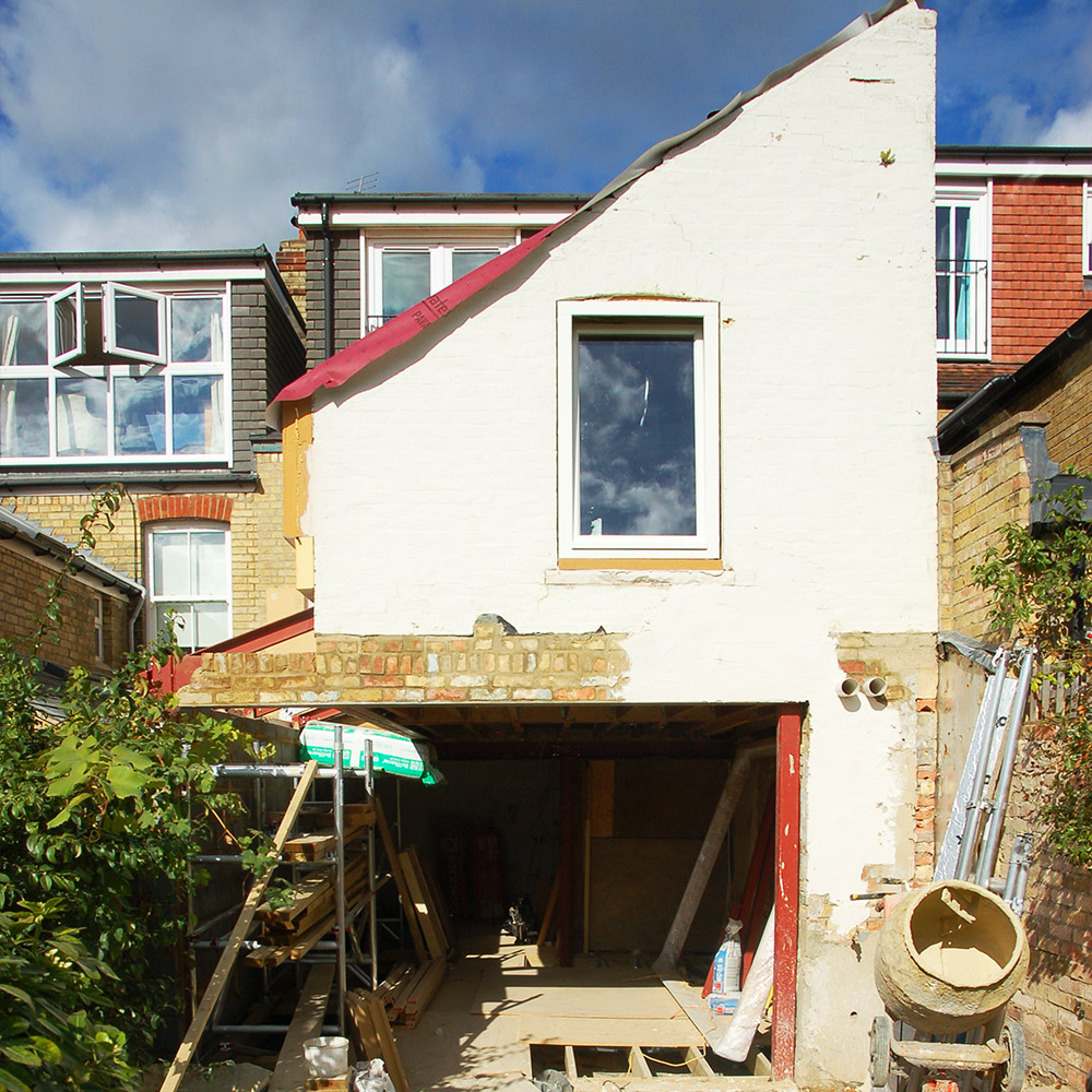 Edwardian terrace opened up and prepared for external wall insulation by Sow Space Architects Oxford